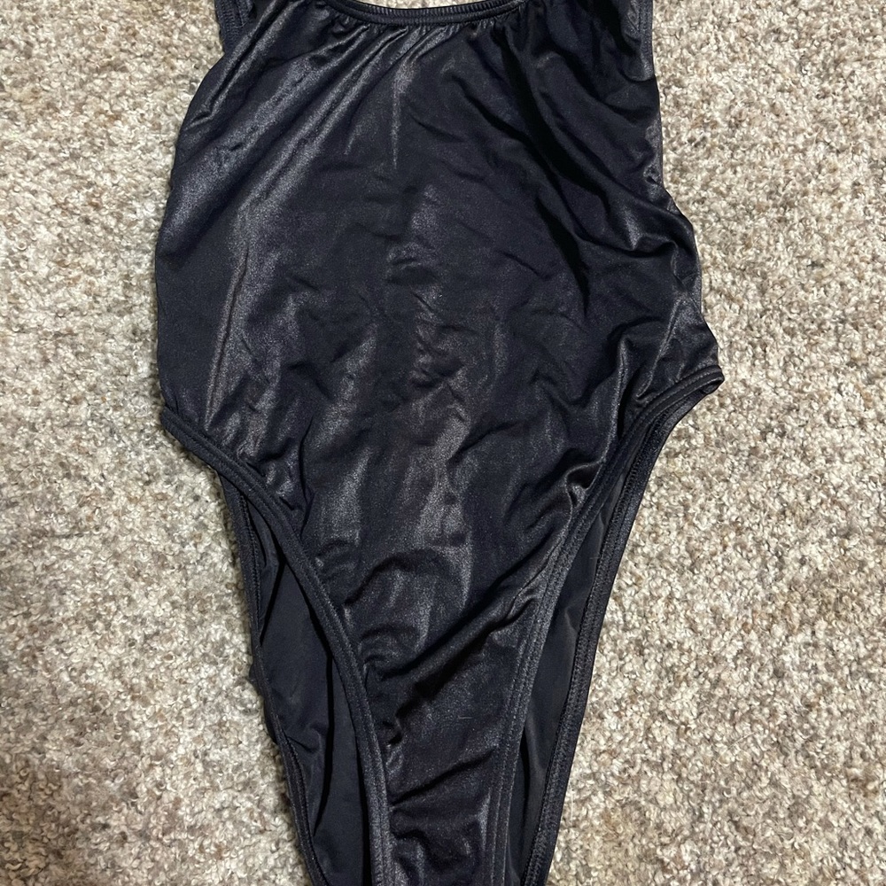 Black silk one-piece